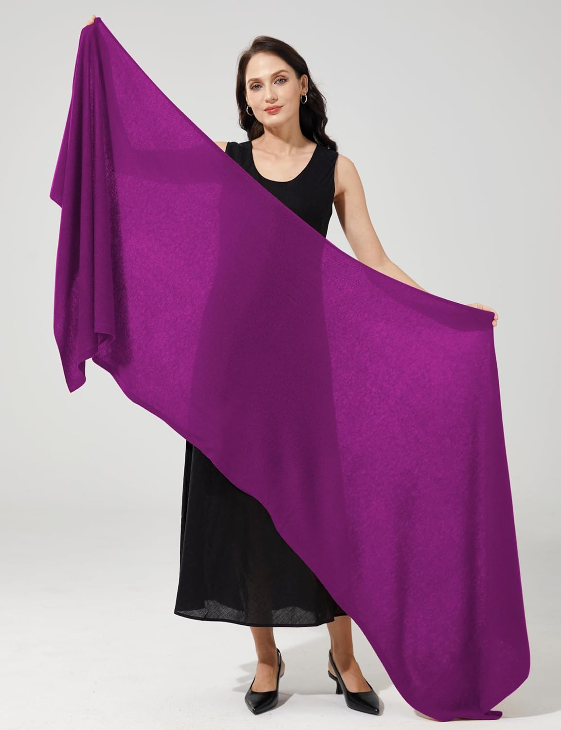 Soft Cashmere Blend Wrap Chic Scarf Stole for Women Wayfarer Travel Extra Large 87"x28" - Image 5