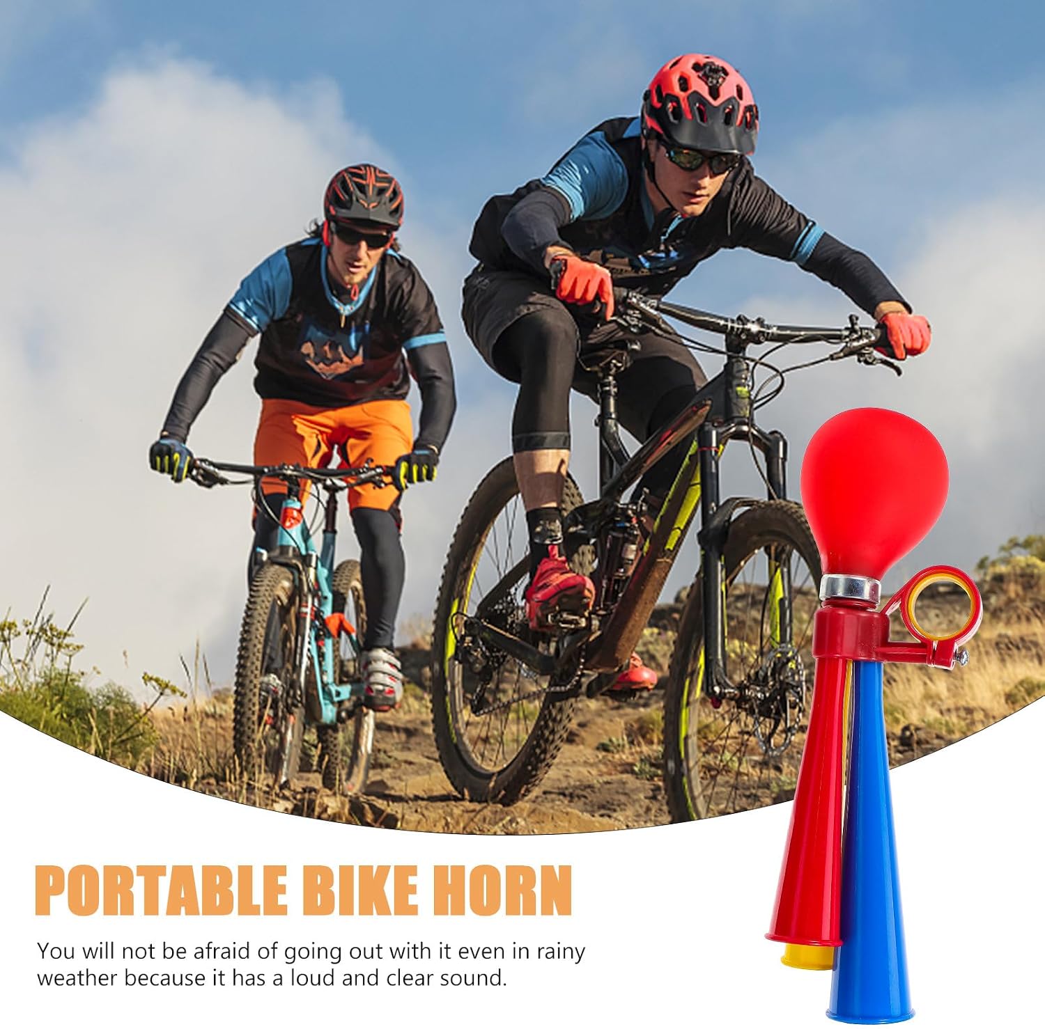 Outanaya Multi-Function Bike Horn Professional Handlebar Horn for Bicycles Suitable for Road Mountain Bike Safety Random Color
