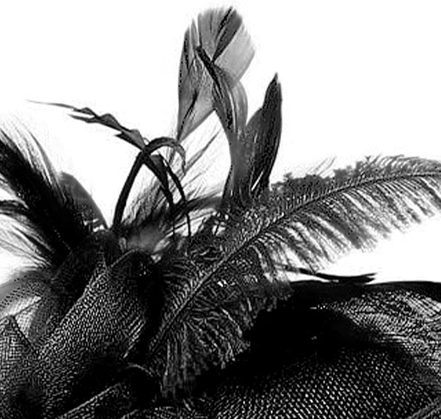 Fascinator Headband for Women High Church Hats Feather Cocktail for Halloween Garden Tea Party Wedding Cocktail (US, Alpha, One Size, Black) - Image 7