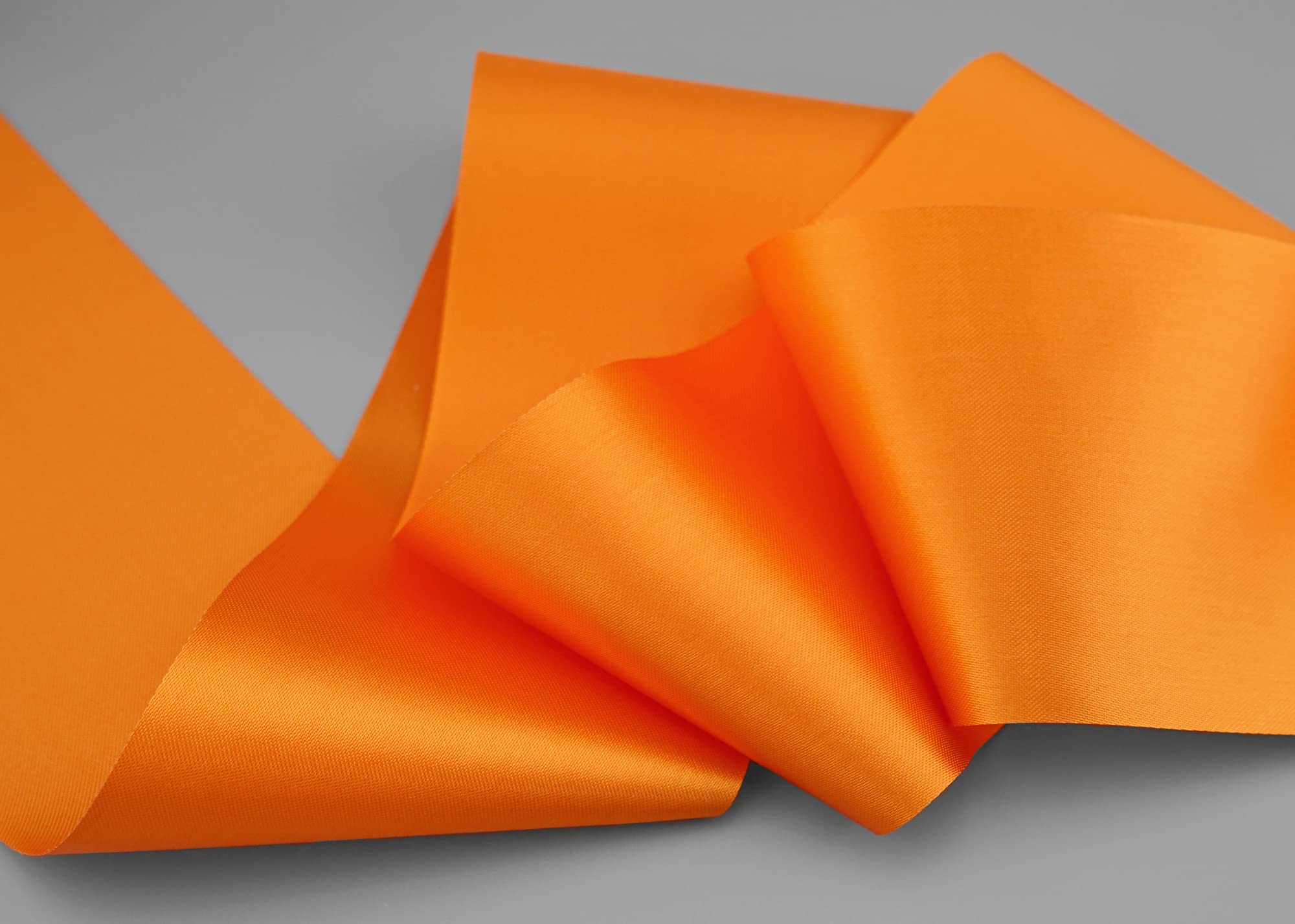 Cinta de satén Sophie naranja (620), 25 m x 72 mm, cinta de satén sin alambre, cinta ancha y suave para decoración de mesa, con brillo unilateral