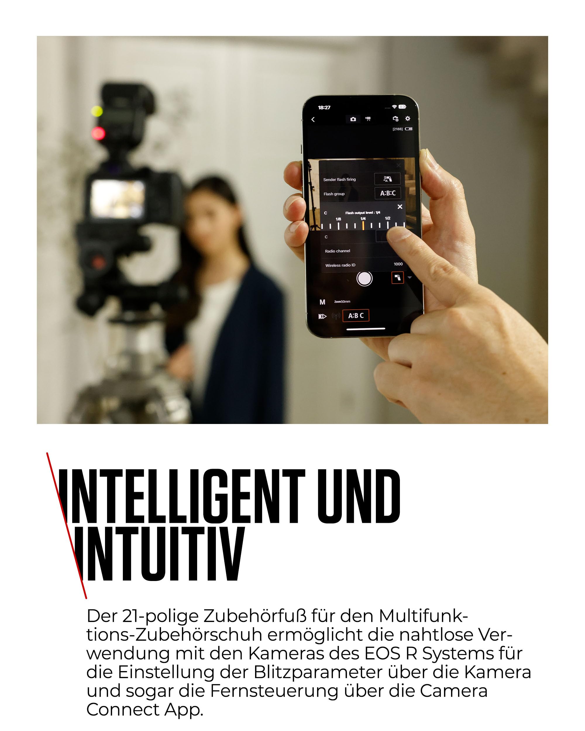 Canon Speedlite EL-10 Blitzgerät (Leitzahl 40, 24-105mm Brennweite, 1,5s Ladezeit, kabellose Steuerung, E-TTL II, Camera Connect, 1/1 bis 1/1024 Leistung, 180° Neigung, Kompatibiltät beachten) Schwarz