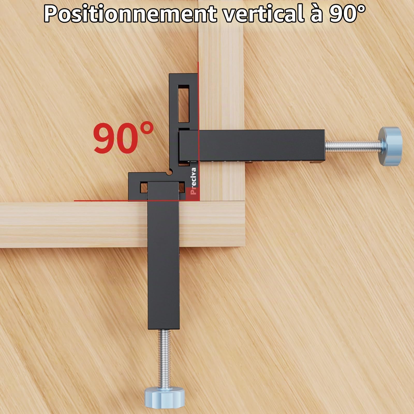 Preciva Bloc de Positionnement à 90 Degrés - Serre Joint D'angle Noir pour Travail à Bois, Pince de Fixation à Angle Droit pour Boîtes, Cadres Photos, Armoires, Tiroirs - 4 Ensembles (10cm/4.1inch)