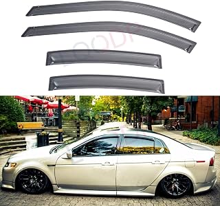 LQQDP 4pcs Front+Rear JDM Smoke Sun/Rain Guard Outside Mount Tape-On Vent Shade Window Visors compatible with 04-08 Acura TL
