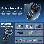 USB C Car Charger, 2 Pack 5-Port 90W Super Fast Charging Dual 30W USB-C & USB-A Multiport Car Charger Adapter Accessories Cigarette Lighter with 6ft USB-C Cable for iPhone 17 16 15 Pro Max,iPad,Galaxy
