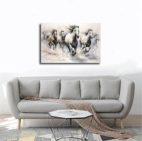 Miniatura 4 de Fyzuf Póster sobre lienzo con retrato de caballo salvaje, acuarela de animales marrones, póster para decoración de pared, pintura para sala de