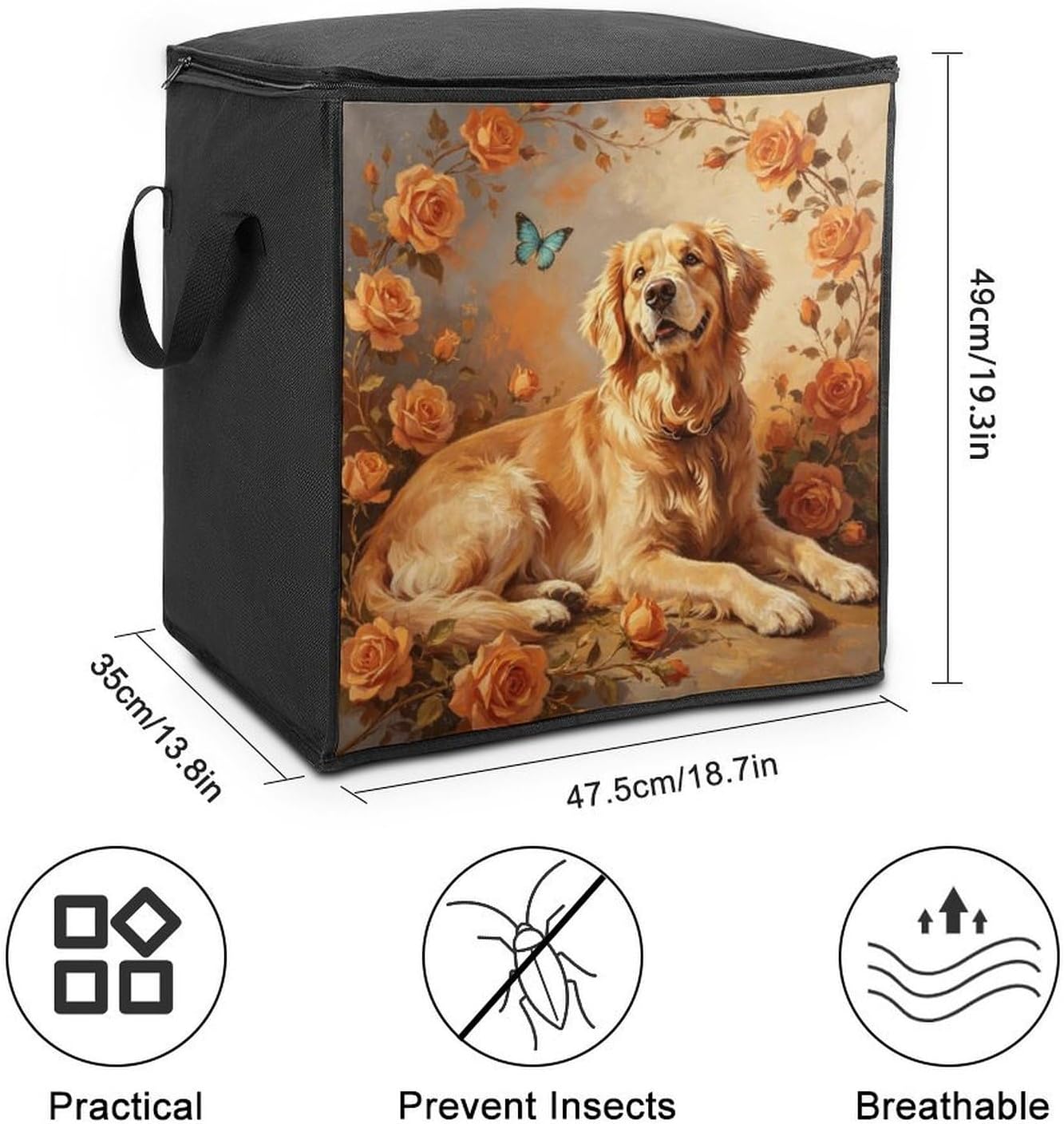 Dog Storage Bags Moving Bags Storage Bins | Comforter Storage Bag Reinforced Handles & Zippers Foldable Closet Organizers and Storage for Blanket Pillow Clothes