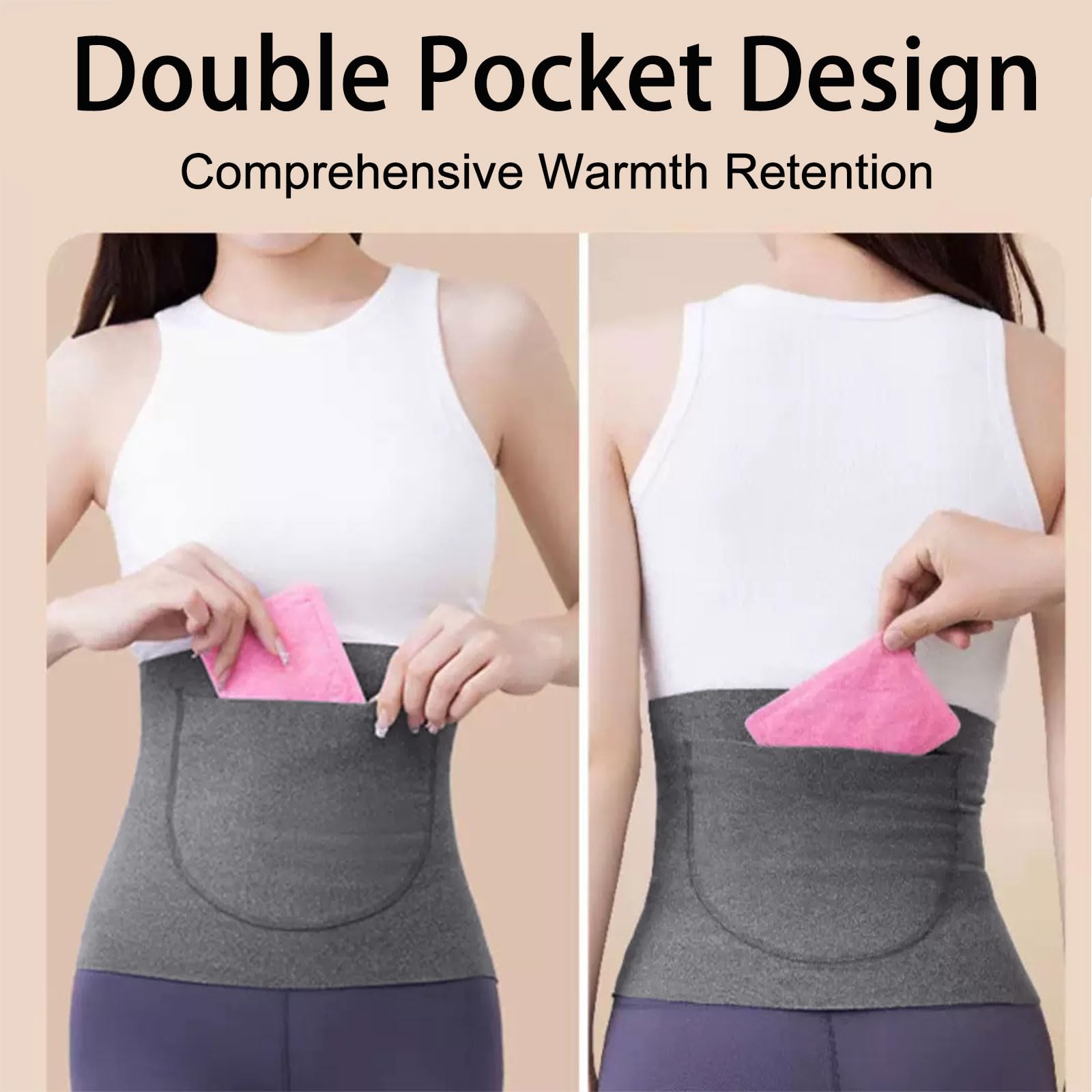 Faja Termica Lumbar,Faja Lumbar Caliente,Cinturón de Calor para Lumbares,Cinturón Calentador de Invierno,Faja Lumbar Caliente para Hombres Mujeres para Cintura de Apoyo Caliente Dolores Menstruales
