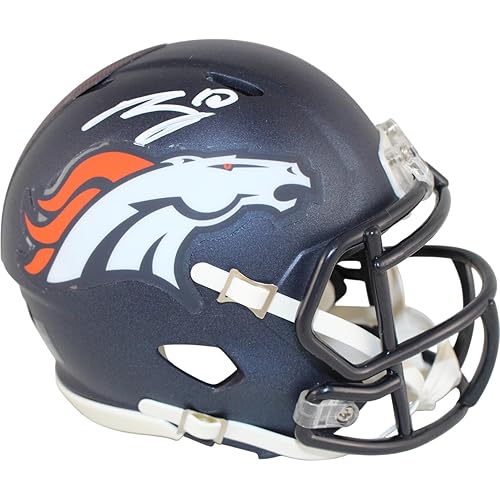 Bo Nix Autographed/Signed Denver B.r.o.n.c.o.s. Mini Helmet Beckett Witness