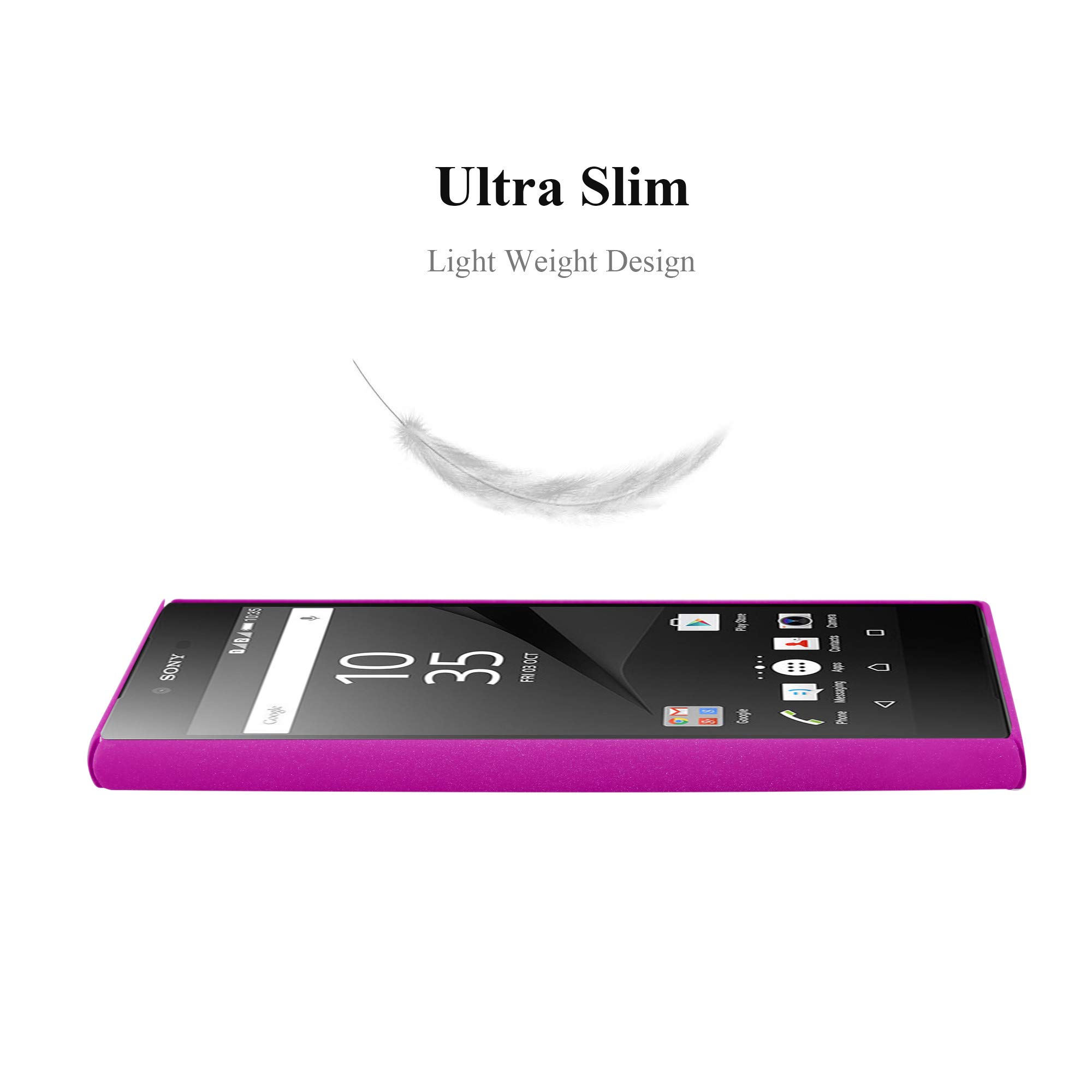 Custodia Cadorabo Per Sony Xperia Z5 – Cover Rigida FROSTY ROSA, Sottile E Antiurto