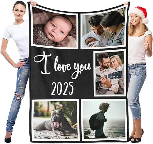 Vista 20 de Regalos personalizados para el día de San Valentín para mamá, manta personalizada con foto, manta de fotos personalizada, mantas personalizadas