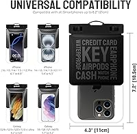 Vista 2 de Bolsa impermeable universal para teléfono [doble espacio] IPX8 bolsa seca con cordón para iPhone 16 15 14 13 12 Pro Max XS XR X Galaxy S25 S24 S23