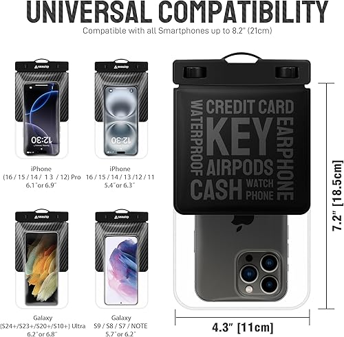 Miniatura 2 de Funda universal impermeable para teléfono doble espacio para iPhone 14 13 12 11 Pro Max XS Max XR X 8 Plus Galaxy S23 S22 Ultra, se adapta a todos