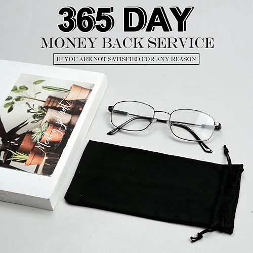 Miniatura 7 de BFOCO Gafas de lectura progresivas para mujeres y hombres, lentes multienfoque con bloqueo de luz azul con lectores de bisagra de resorte (Gunmetal,