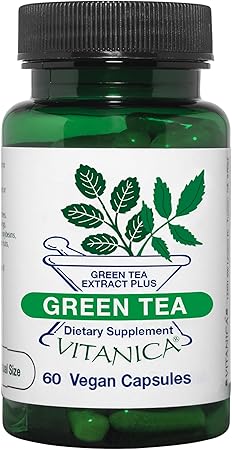 Vitanica Green Tea - 330 mg of Green Tea Polyphenols - Antioxidant Supplement for Immune Health Support - Vegan Supplement for Breast Health - Pro Logo - 60 Vegan Caps