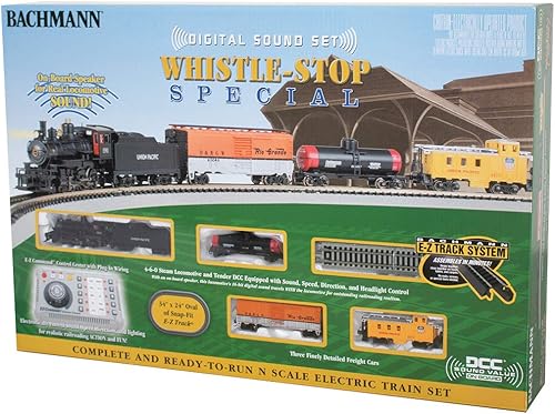 Miniatura 2 de Bachmann Trenes - Whistle-Stop - Juego de tren eléctrico especial DCC listo para funcionar - Escala N, color negro