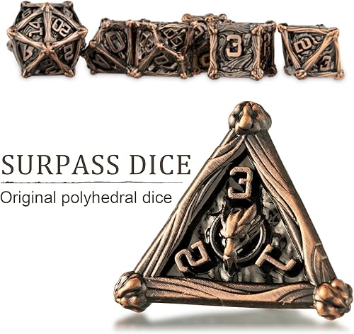 Miniatura 7 de DND - Juego de dados de metal poliédricos, juego de rol para Calabozos y Dragones, RPG MTG, Pathfinder, juego de mesa de d&d, juego de 7 piezas,