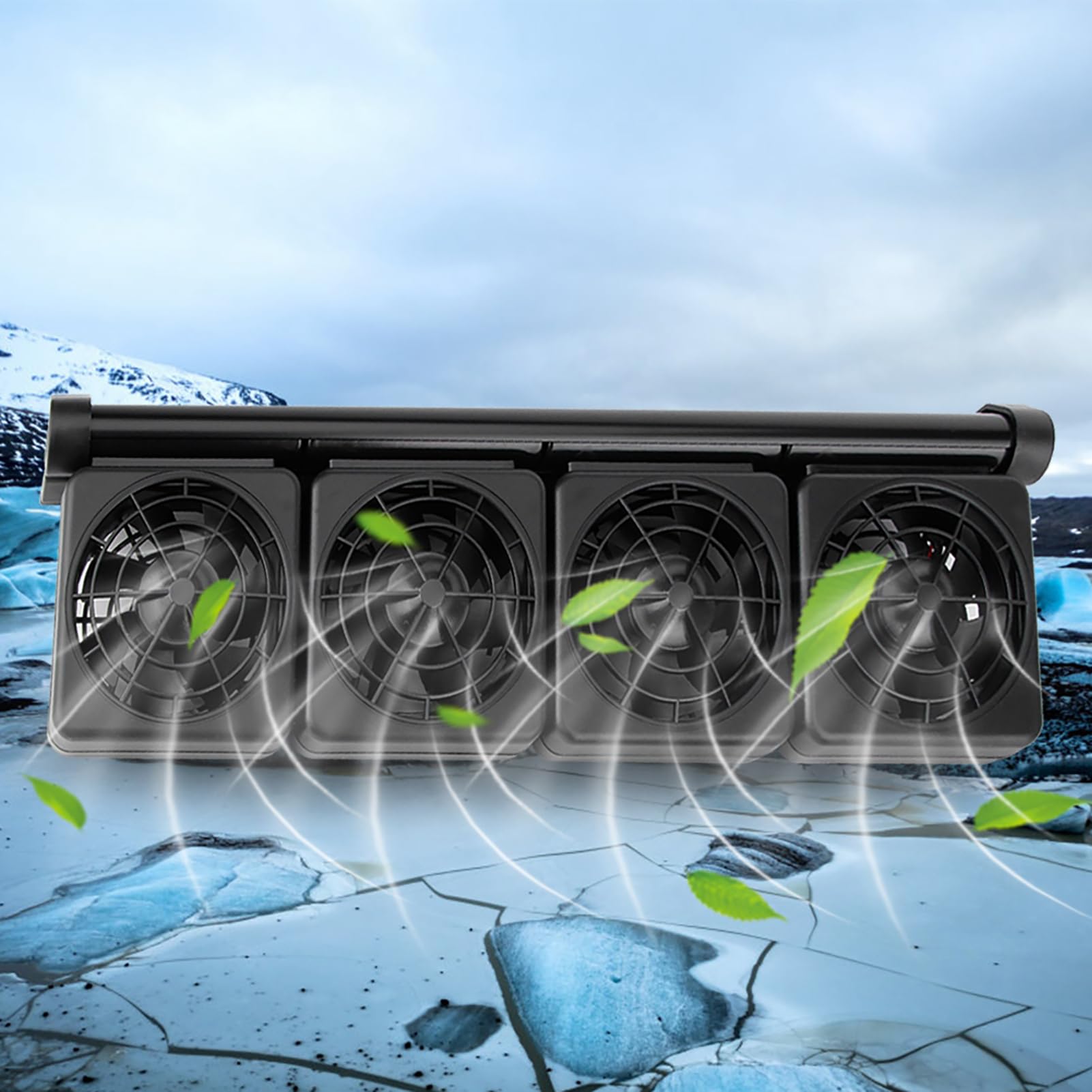 FILFEEL Ventilador de refrigeración eficiente para acuario con velocidad del viento para una fácil instalación en tanques de peces (4 cabezales)