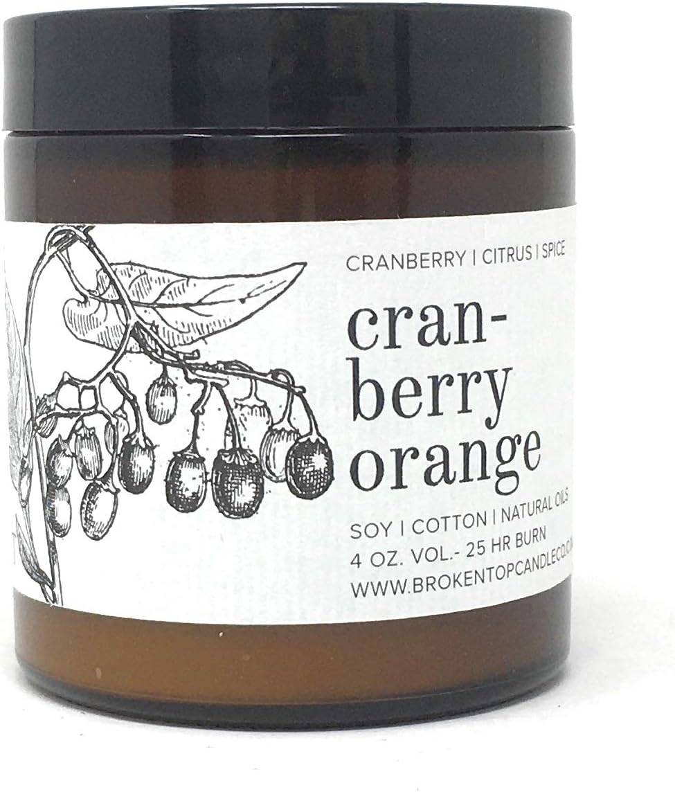 Broken Top Candle Company Cranberry Orange Soy Candle, 4 OZ