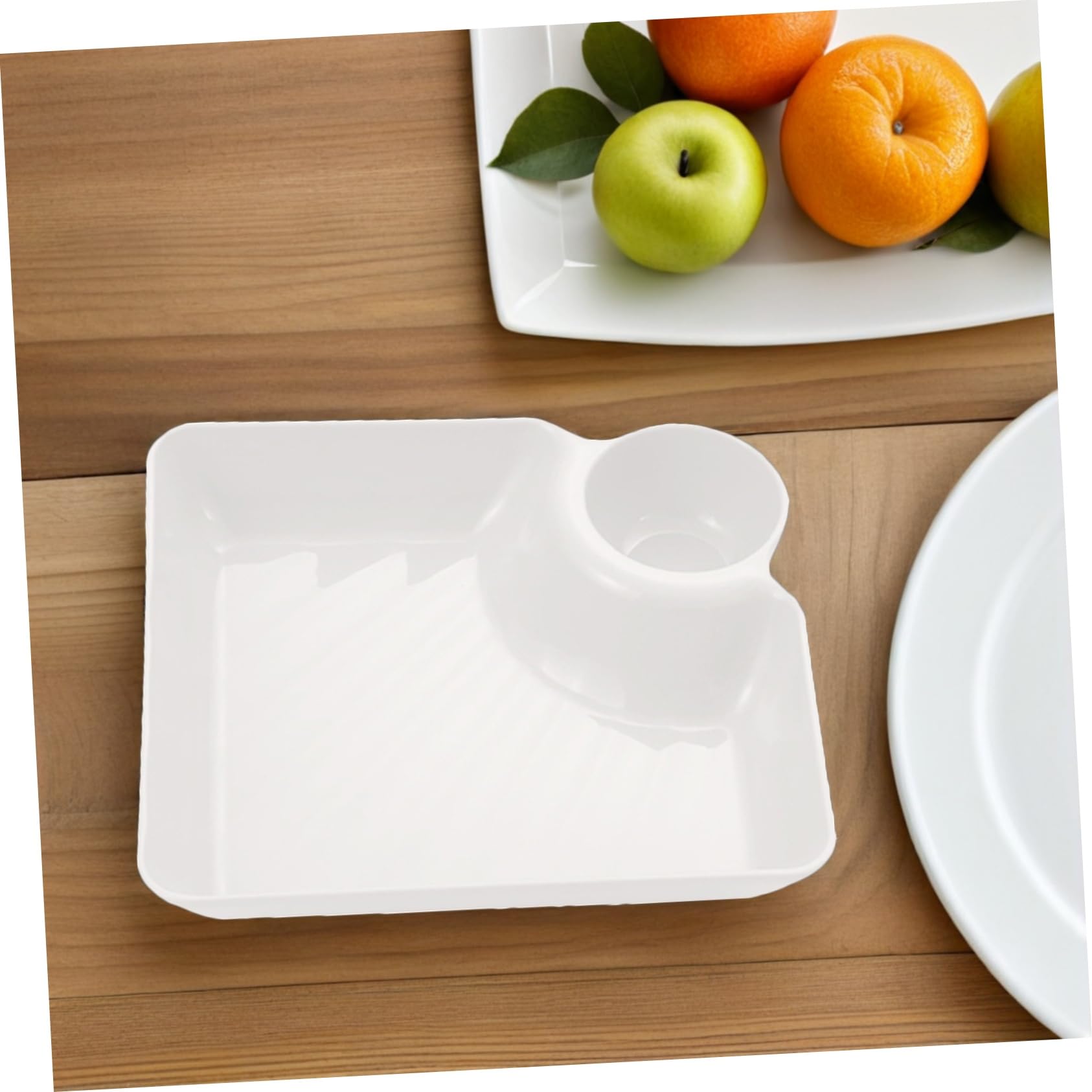 ULTECHNOVO 6 Stücke Rechteckiger Snackteller Mit Unterteilungen Dip-serviertablett Geteilte Snackschale Für Vorspeisenteller Salat-dessert-teller Trockenfrüchte-snack-teller Chips Und Dip-