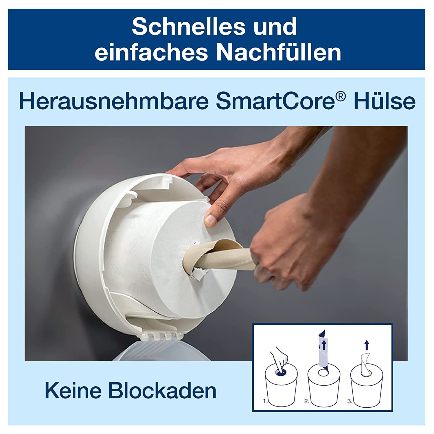 Tork SmartOne Mini Toilettenpapier Weiß T9, Advanced, 2-lagig, 12 × 620 Blatt, 472193