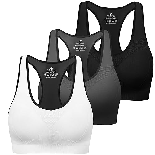 Women Racerback Sports Bras - High Impact Workout Gym Activewear