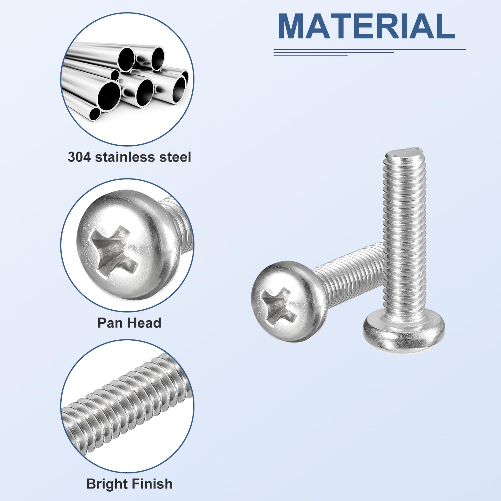 DTGN 140Pcs Machine Screws Assortment Kit, M4 M5 M6 Phillips Pan Head Nut and Bolt Assortment Kit - Image 3