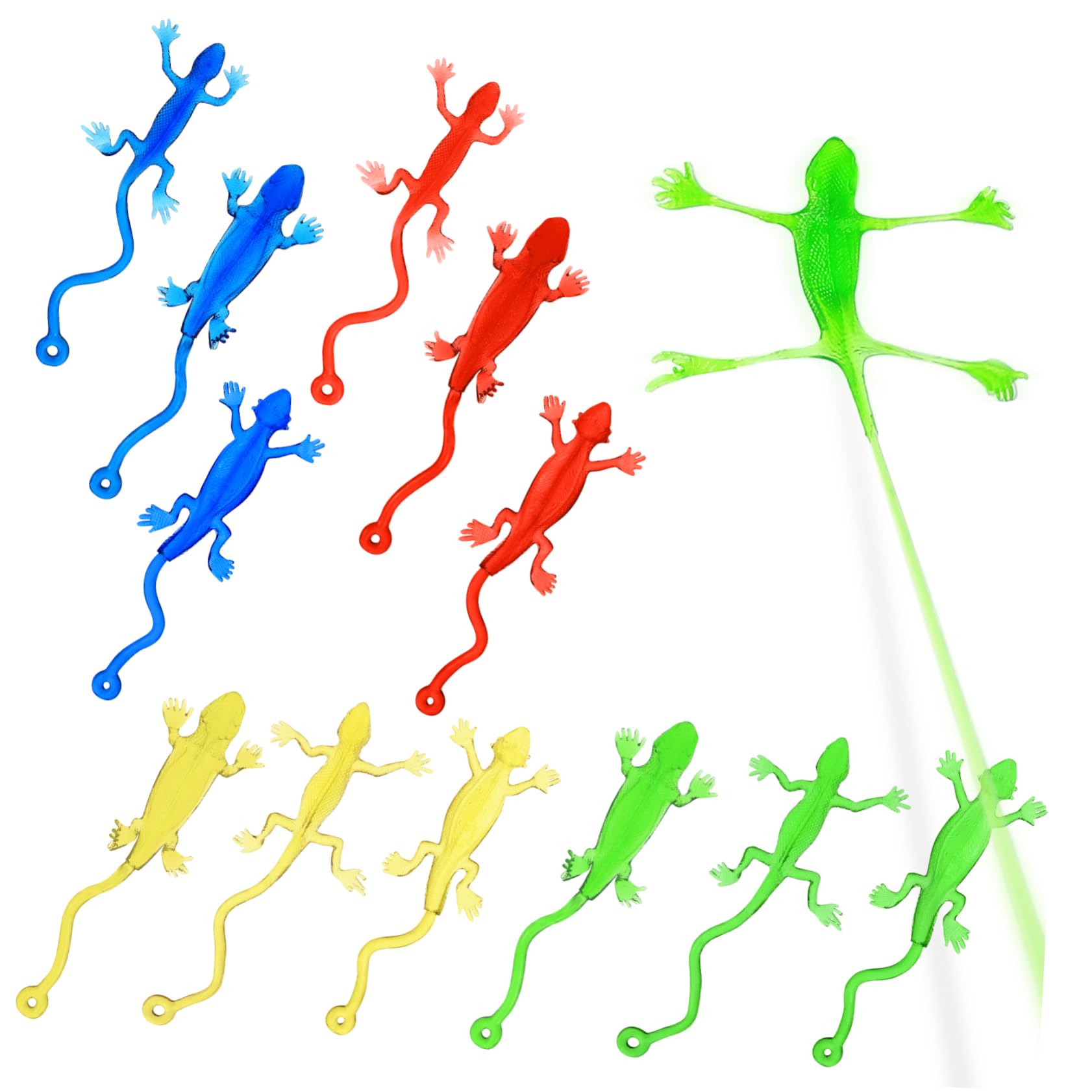 NUOBESTY Stretchy Lizard Toy: 24pcs Sticky Lizard Rubber Lizard Toys Kids Sticky Gecko Lizard for Party Favors Halloween