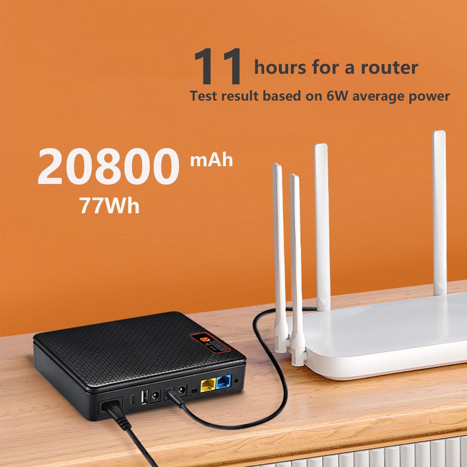 DC UPS 20800mAh(77Wh) Battery Backup for Modem DC 12V/1.5A USB 5V/2A Mini UPS for WiFi Router Uninterruptible Power Supply