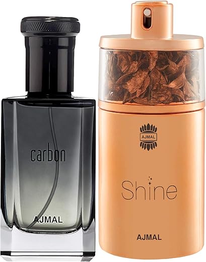Ajmal Carbon EDP Citrus Spicy Perfume 100ml for Men and Shine EDP Floral Powdery Perfume 75ml for Women