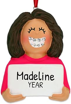 3D Brunette Dental Ornaments for Christmas Tree 2025 - Dentist Christmas Ornament Braces Ornament 2025 Dental Hygienist Ornaments Lost Tooth Fairy Doctor Assistant Medical Orthodontist White Lab Coat