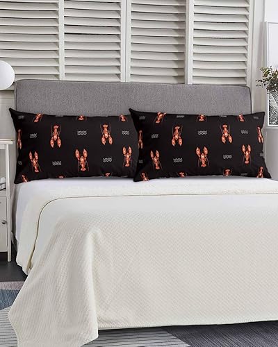 Miniatura 5 de Fundas de almohada de langosta tamaño King, fundas de almohada suaves decorativas de lujo para sofá de cuerpo largo lumbar con cierre de sobre,