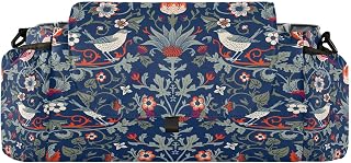 Kigai Universal Baby Stroller Organizer, Floral Bird Pattern Detachable Stroller Caddy Accessories Bag with Insulated Cup Holder and Adjustable Straps for Diaper, Phone, Toys