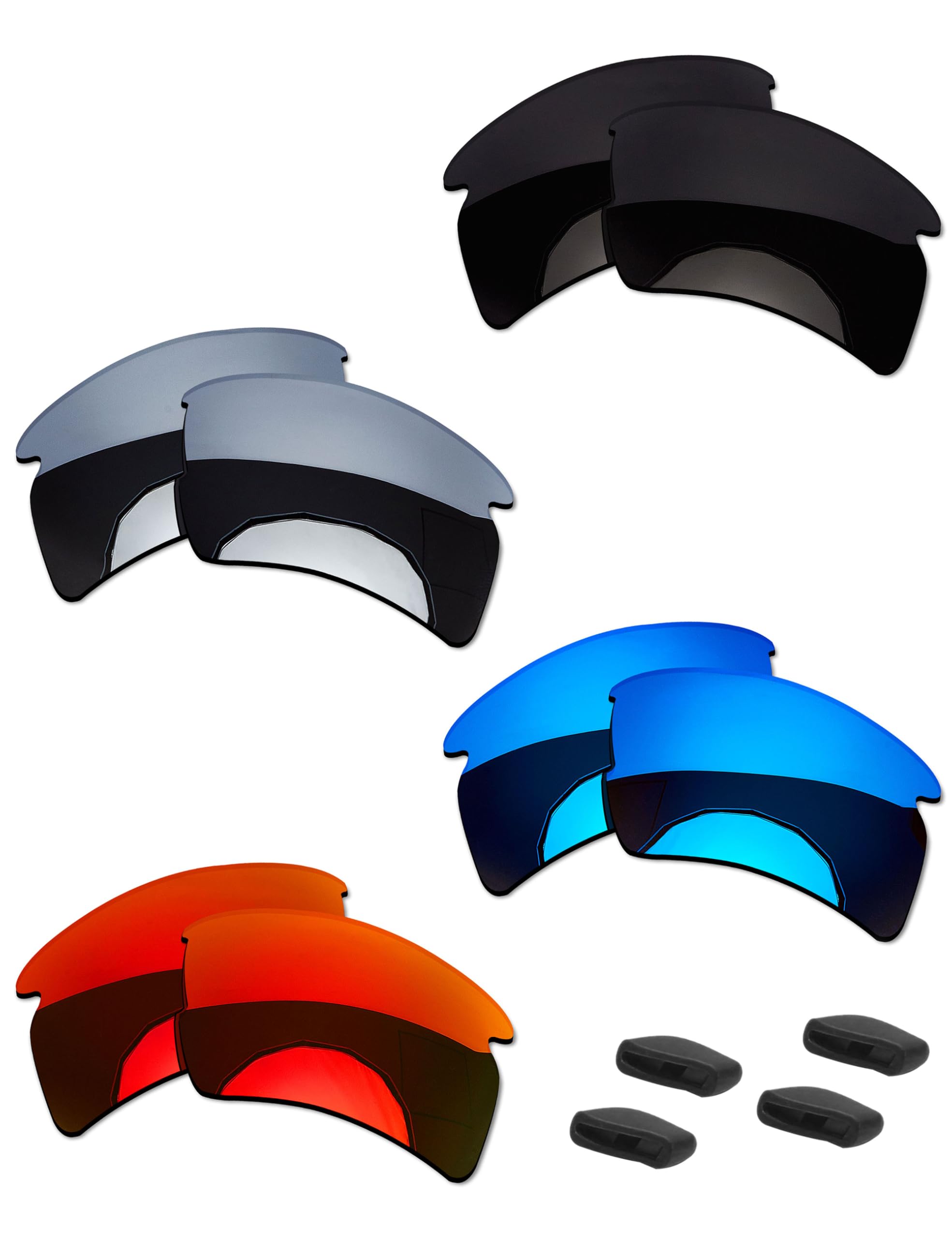 OOWLIT 4 paia di lenti di ricambio per occhiali da sole e naselli compatibili con Oakley Flak 2.0 XL OO9188 polarizzate