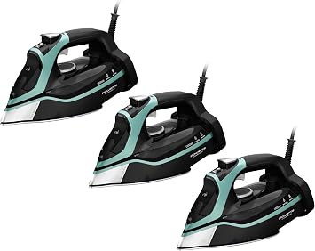 Rowenta Steam Force Stainless Steel Soleplate Steam Iron for Clothes,400 Microsteam Holes,1800 Watts,Ironing,Fabric Steamer,Garment Steamer,Digital Display,Precision Tip,DW9440,Pack of 3