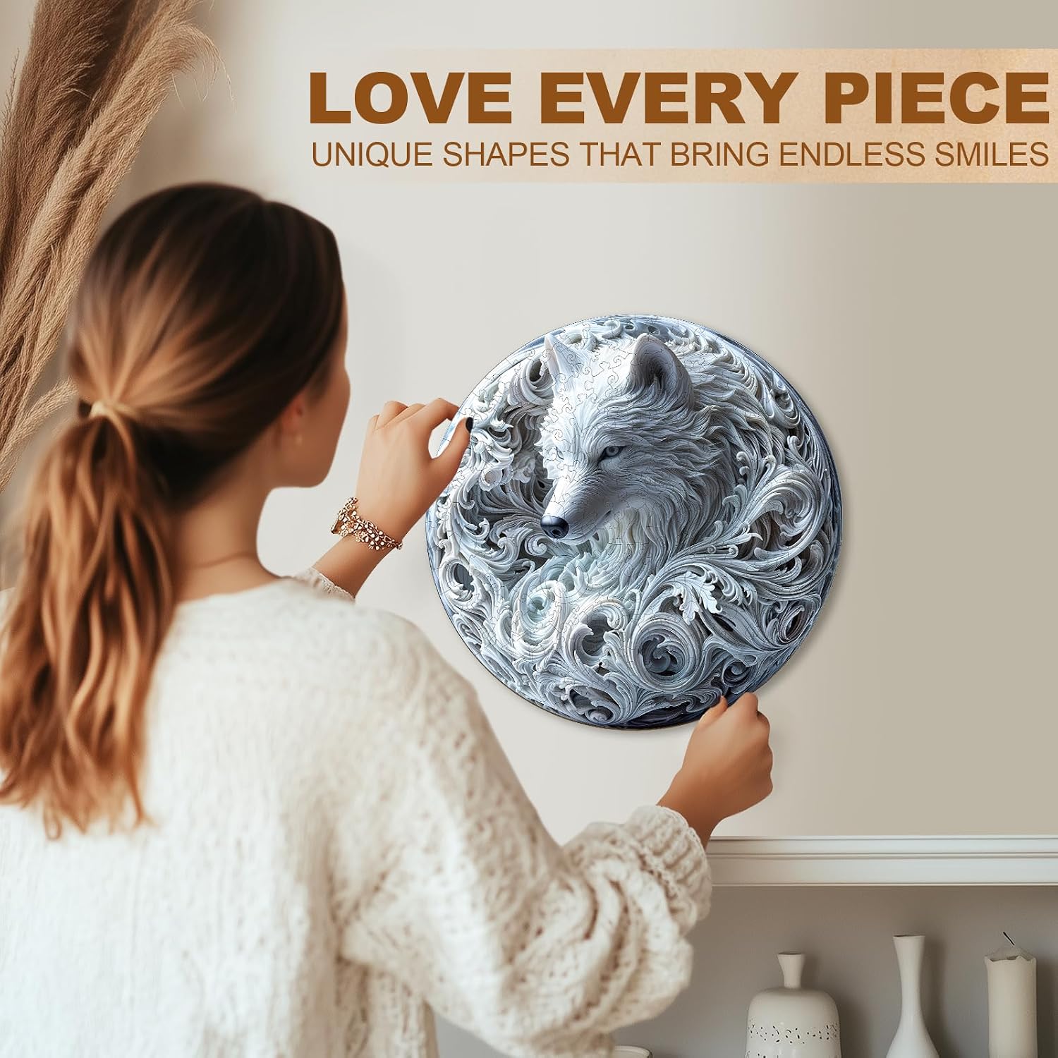 Wooden Puzzle for Adults-Wooden Puzzle Unique Shape Advanced Arctic Grace Wooden Jigsaw Puzzle for Adult, Wood Puzzles,Challenge Wooden Jigsaw Puzzle(M-11.4 * 11.4in 200pcs)