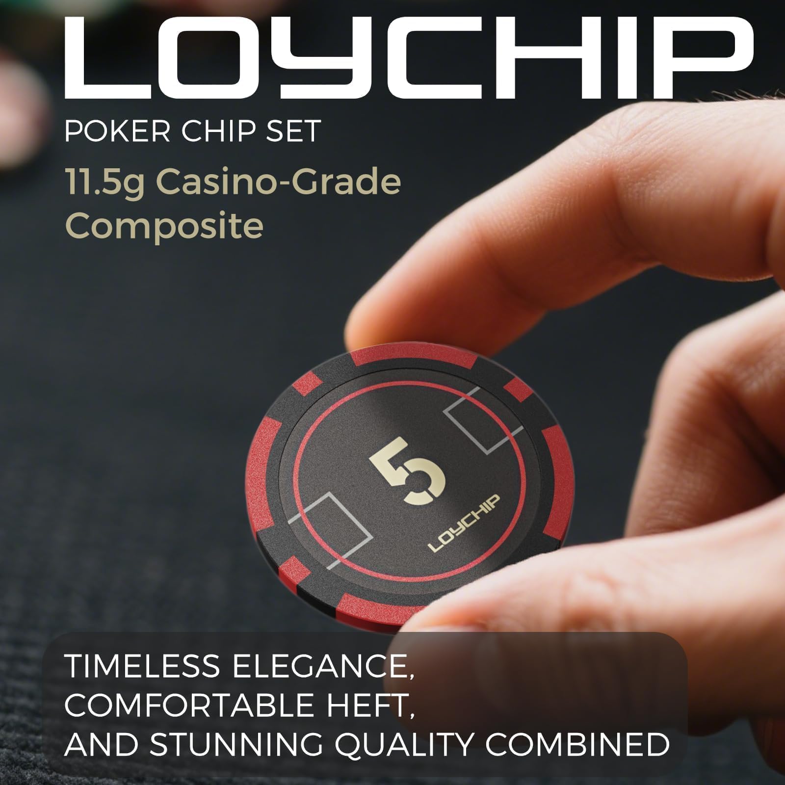 Juego de 600 fichas de póquer de 11,5 g Denominations Texas Holdem, caja de aluminio