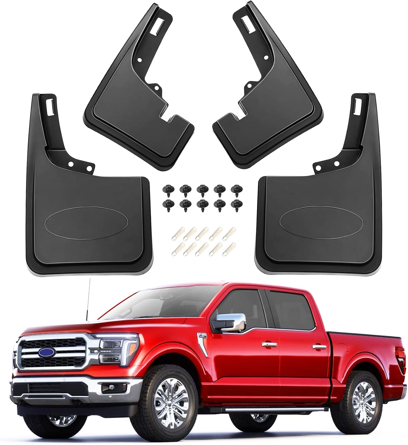 XWQZ 4-Piece Mud Flaps Compatible with Ford F-150 (2021–2025) – Bolt-On