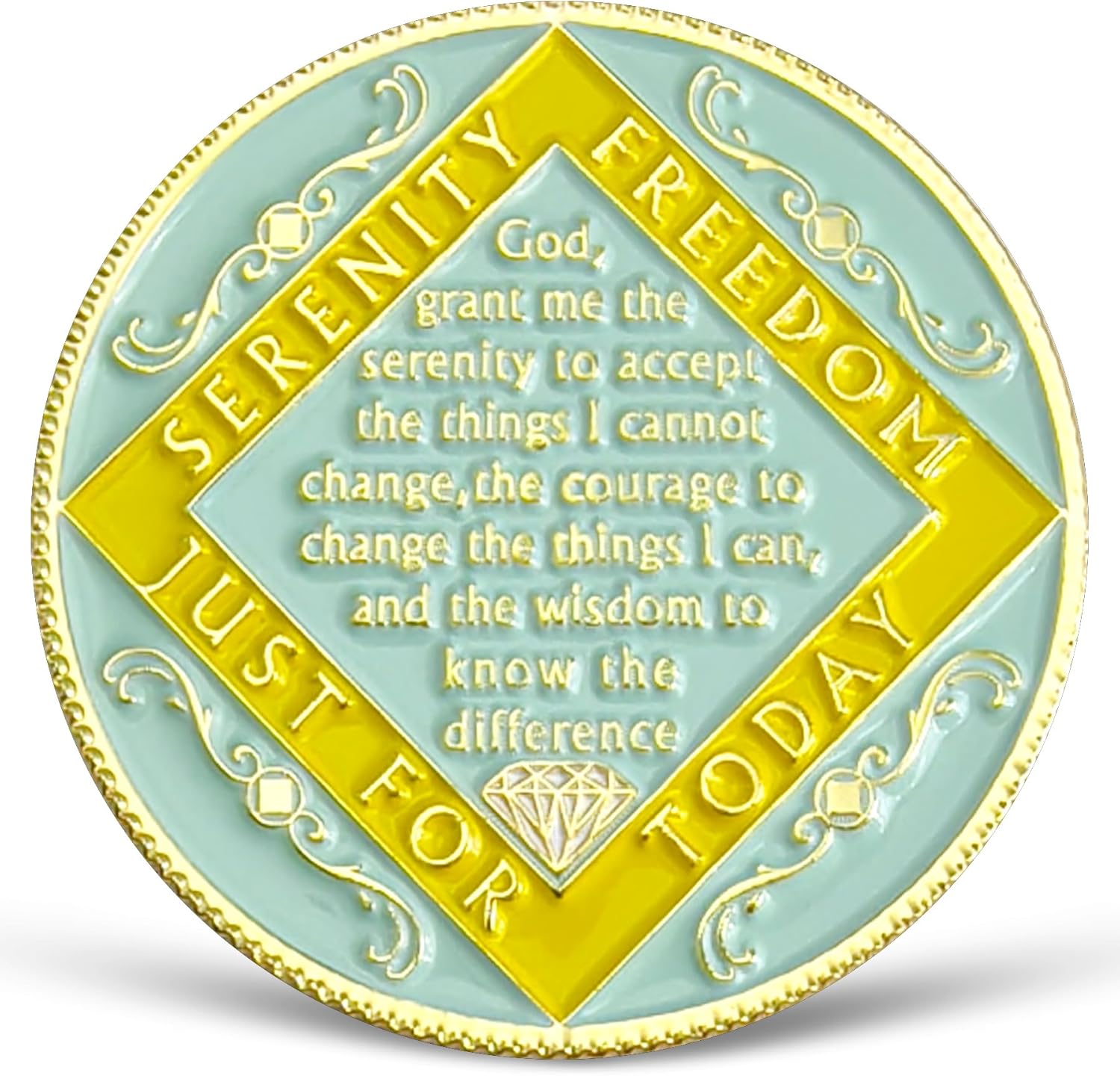 Sunflower 1 Year NA Medallion NA AA Sobriety Coin with Serenity Prayer NA Recovery Chip Celebrating Clean and Sober Living 1-20 Years Narcotics Anonymous Gifts for Women Men