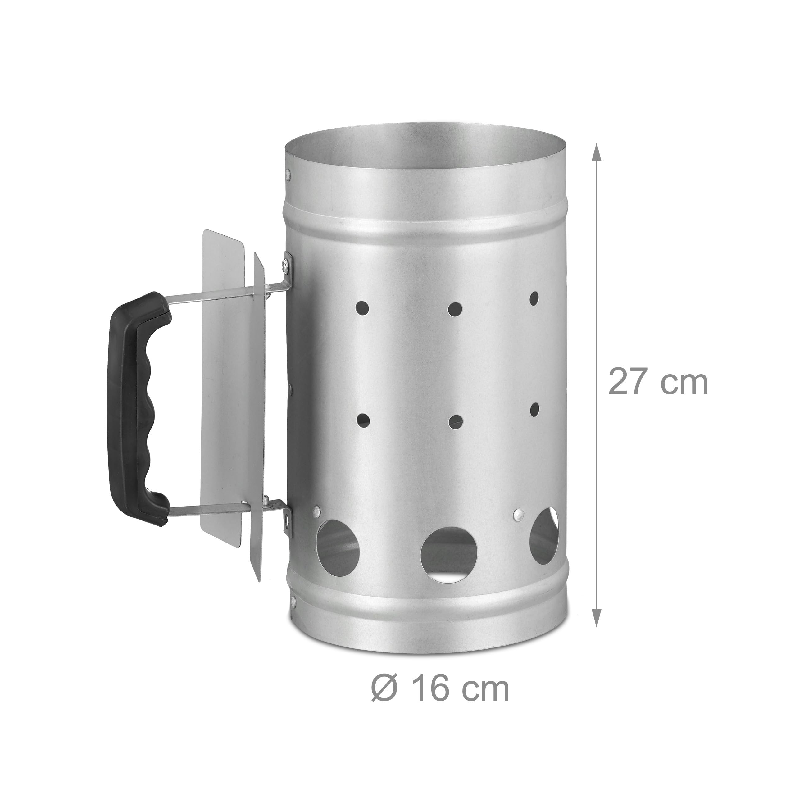 Accendifuoco A Carbone Per Barbecue - Camino In Metallo Per Accensione Rapida, Argento - Foto 12