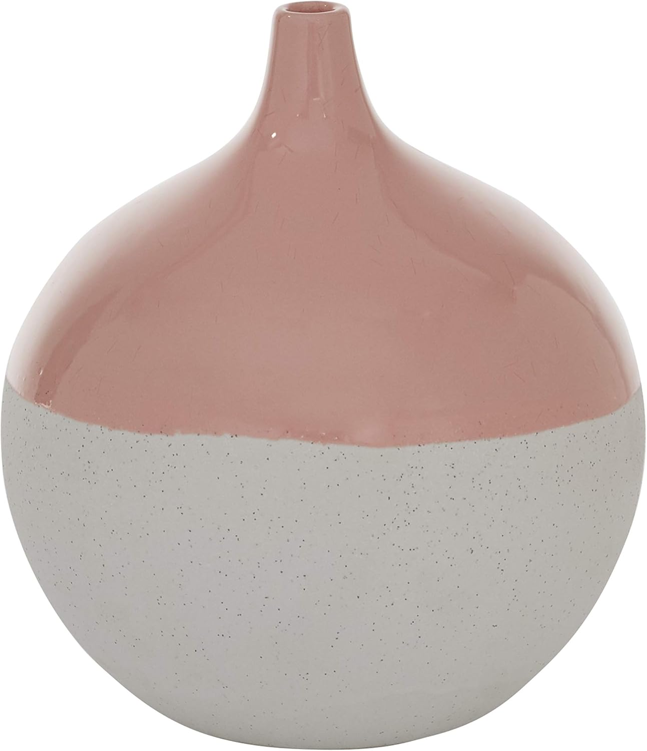 Deco 79 Ceramic Vase with Pink Top, 9" x 9" x 10", Pink