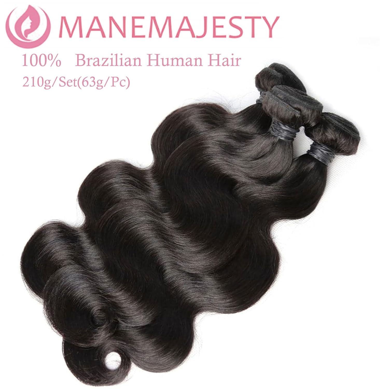 12A Real Brazilian Virgin Water Wave Human Hair Bundles 3 Pcs 16 Inch with 4x4 Lace Closure 100% Unprocessed Raw Brazilian Vrigin Human Hair Extensions for Black Women Curly Natural Color