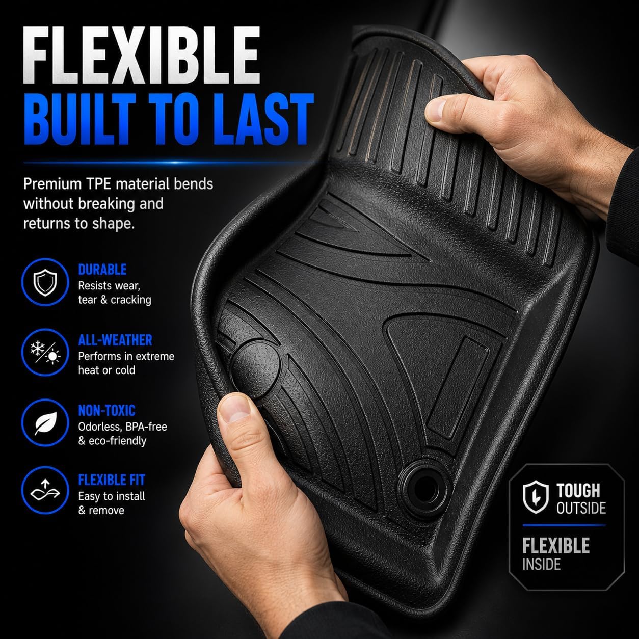 Black Horse Totaliner Heavy Duty Floor Liner Compatible with 2018-2026 Jeep Wrangler JL Unlimited, Precisely Molded Anti-Skid All-Weather Floor Liner Set, Black-FMJJL18