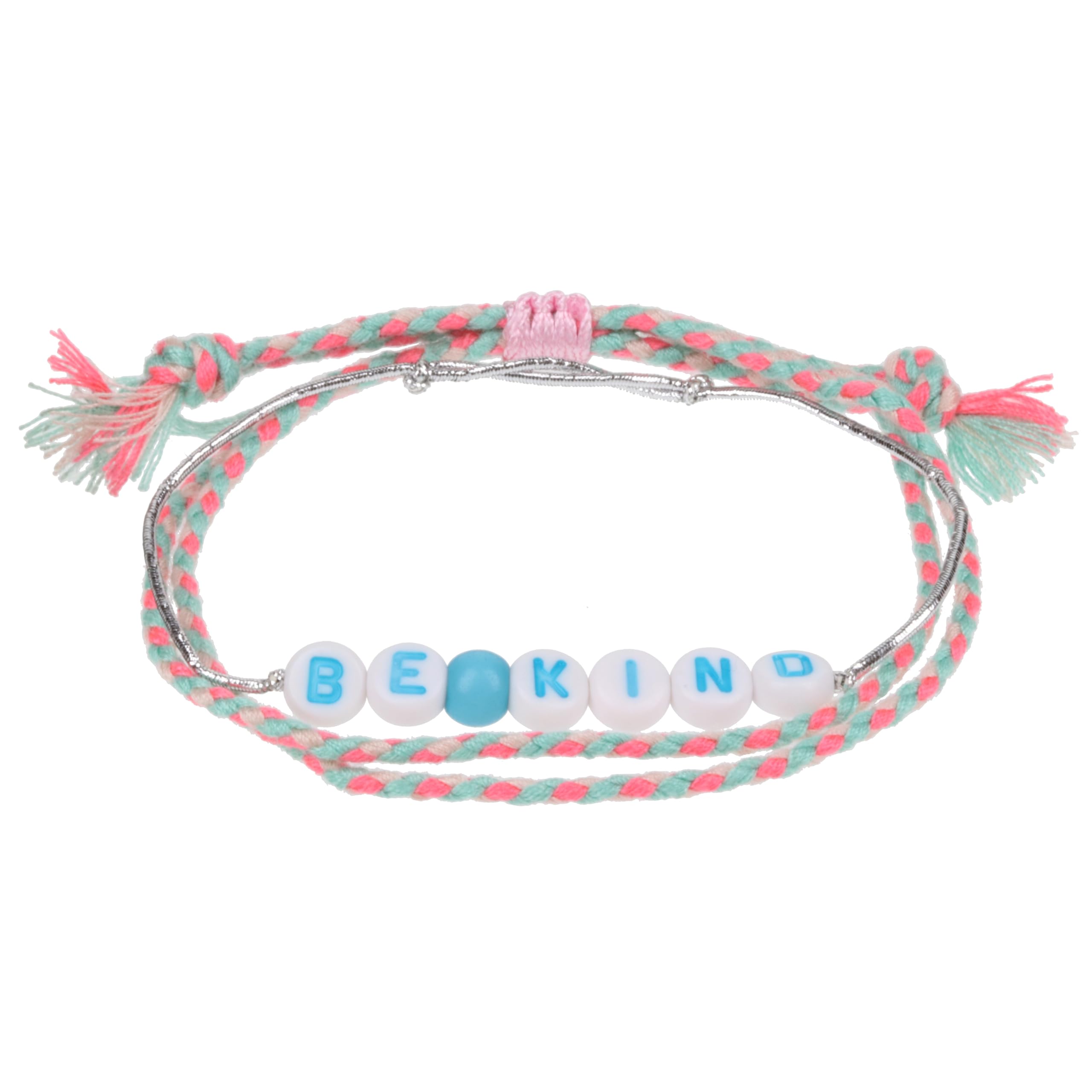 Stands Out, Supplying Outstanding Gifts Be Kind Personalised Girls Friendship Bracelet Message Multicolour Pink Alphabet Bead