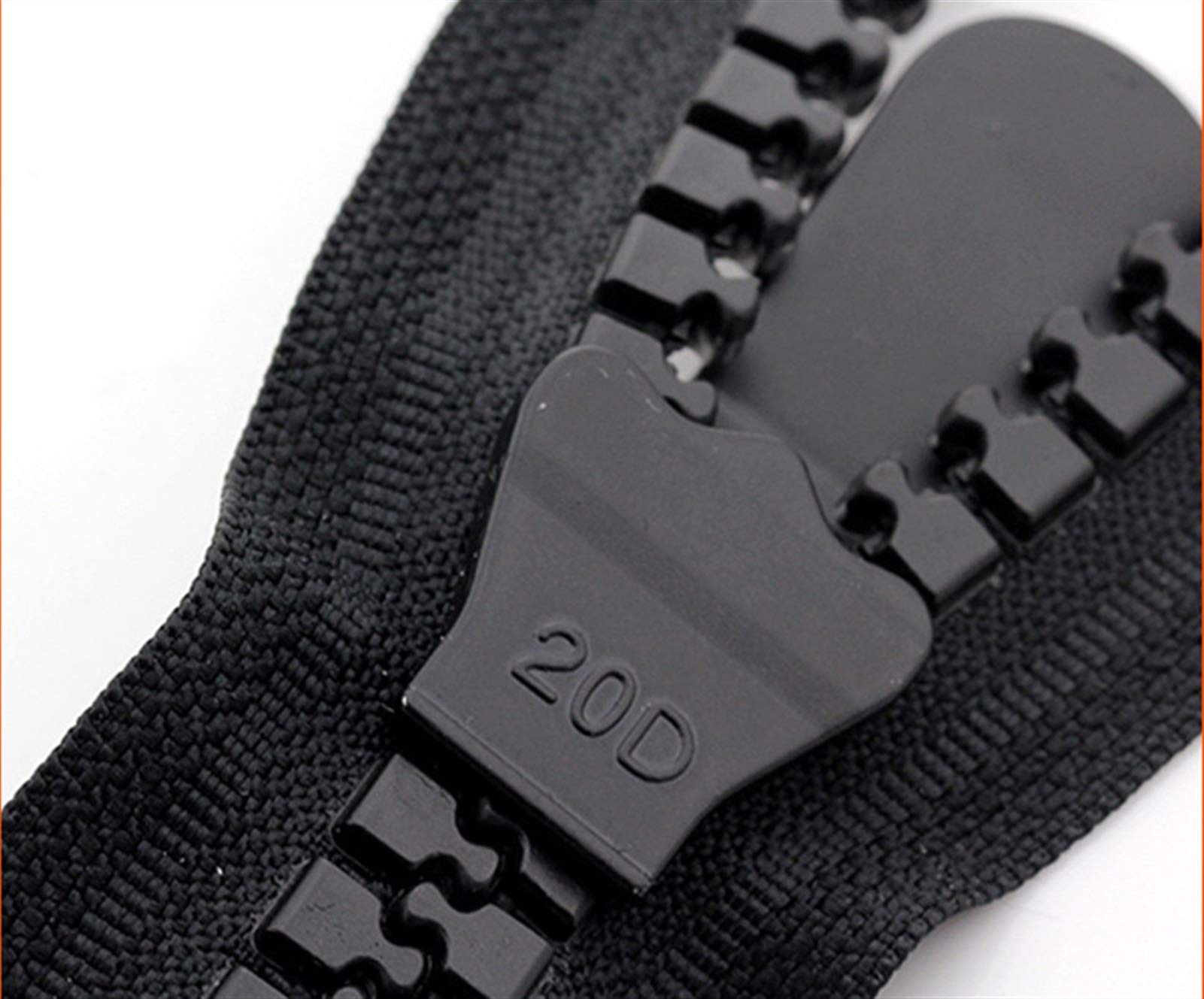 Cremallera,cremalleras 1pc 70-150cm 20# Cremallera de Resina, para Chaqueta Tienda de Bricolaje Cremalleras de Dientes Gruesos, Cremallera de Bloqueo Automático de Extremo Abierto Grande Negra, Acceso