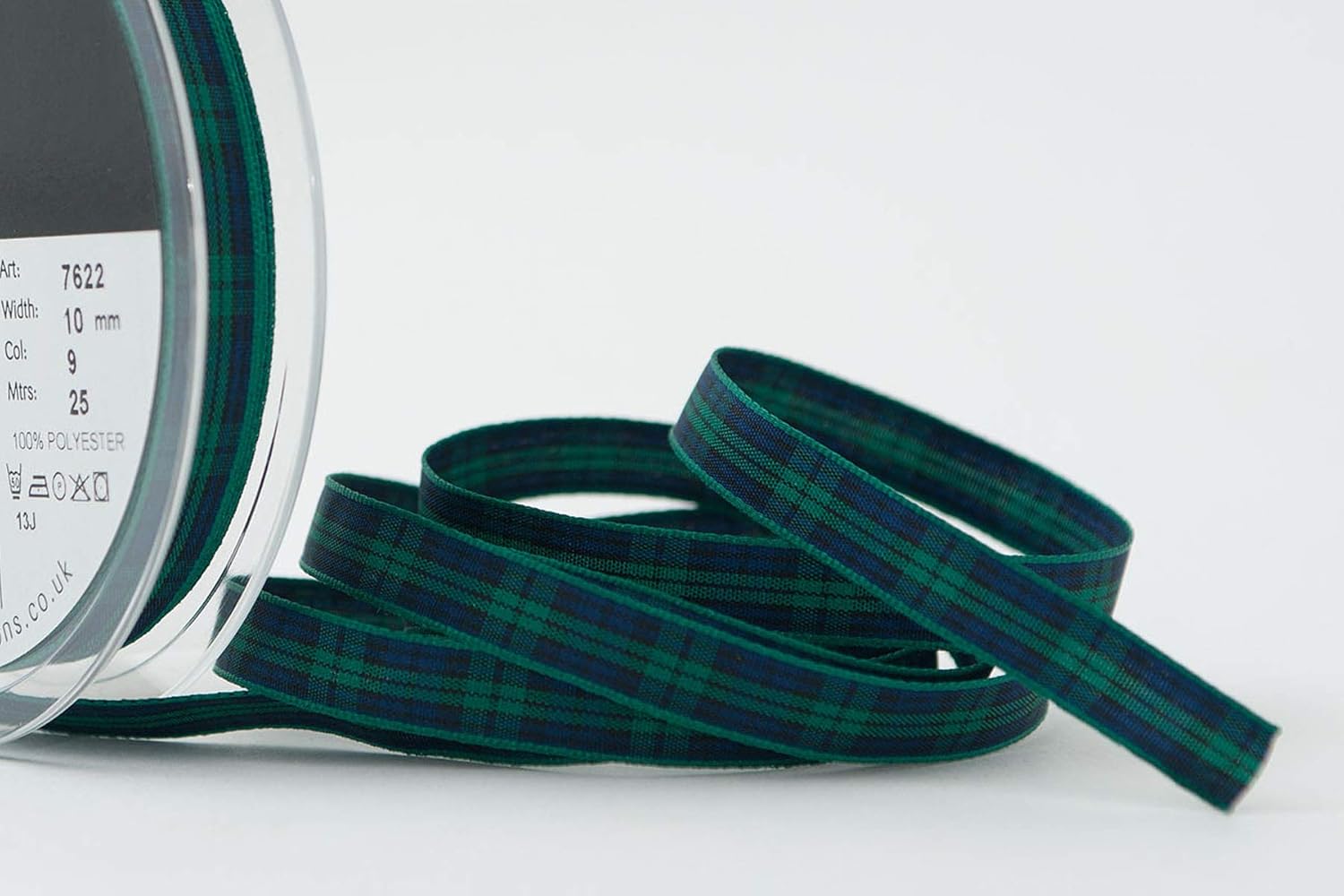 Berisfords 7622/10/09 10mm x 25m Reel of Black Watch Tartan Ribbon