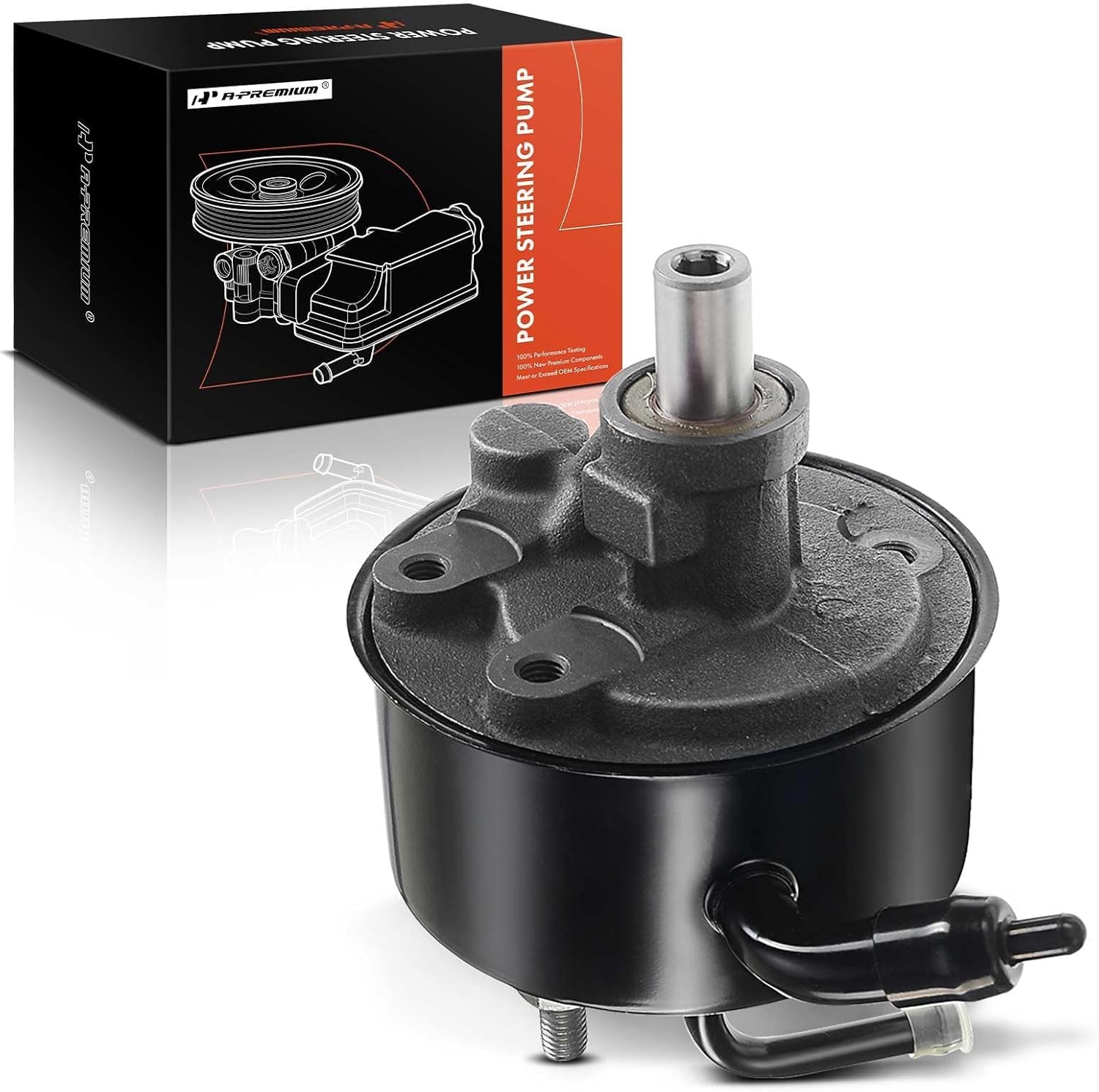 A-Premium Power Steering Pump, with Reservoir, Compatible with Chrysler Voyager 2001-2002, Dodge Caravan 2001-2002, 2.4L Gas, Replace # 4743969AA, 4743969AB
