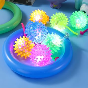 Sotiff 9 LED Bouncing Ball Light Up Spiky Party Favors Bulk