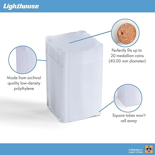 Miniatura 3 de LIGHTHOUSE - Tubos cuadrados para monedas - Conveniente parte superior de empuje, prácticamente irrompible, sin ácidos y calidad de archivo - Tubos
