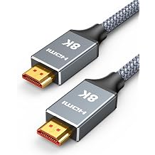 50ft 8K 4K@120Hz HDMI Cable 2.1, Fiber Optic 48Gbps High Speed Cord | for PS5/4, TV, Gaming Console, Monitor, 8K@60Hz, 2K@240Hz, 144Hz, Support HDR, eARC, DTSX, HDCP 2.2 & 2.3, Braided