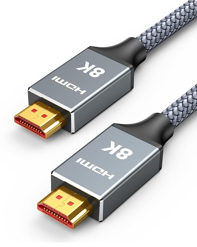 Capshi 2ft 8K 4K 120Hz HDMI Cable 2 1 48Gbps High Speed Cord for PS5 4 TV Gaming